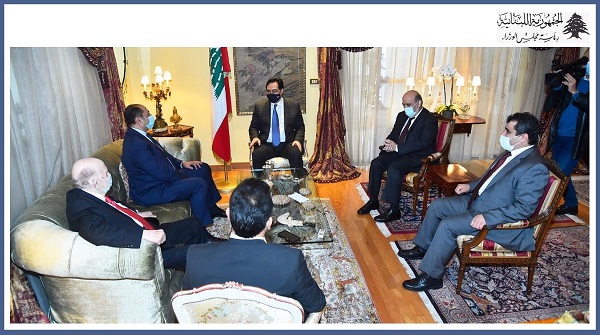 الرئيس دياب يستقبل الأمين العام المساعد لجامعة الدول العربية السفير حسام زكي