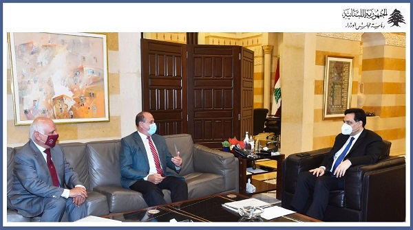 الرئيس دياب يستقبل الوزير عماد حب الله ورئيس مجلس إدارة شركة أروان للصناعة الدوائية