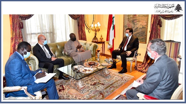 الرئيس دياب يستقبل سفير السنغال المعتمد في لبنان عبد الأحد مباكي