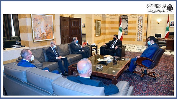 الرئيس دياب يستقبل وزير البيئة المصري السابق مصطفى كامل ووفد مركز بازل