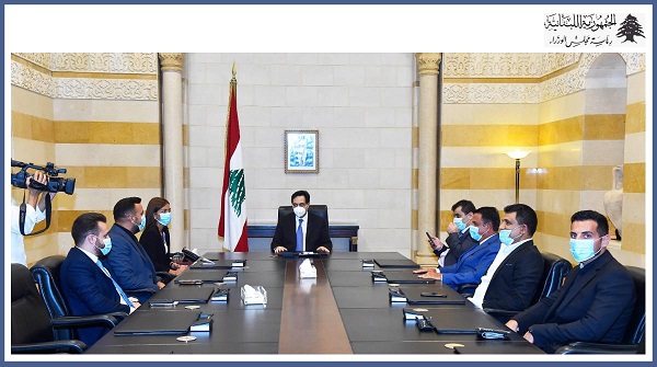 الرئيس دياب يستقبل وفدًا من جمعية الصداقة بين لبنان وزيمبابوي