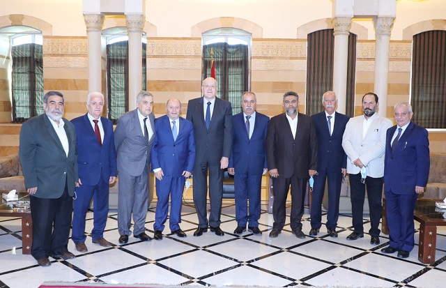 الرئيس ميقاتي يستقبل وفدا من الاتحاد العمالي العام