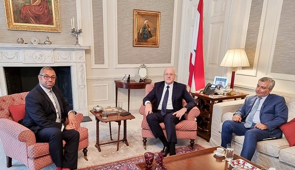 الرئيس ميقاتي يلتقي وزير الدولة البريطاني  لشؤون الشرق الاوسط وشمال افريقيا جيمس كلفرلي