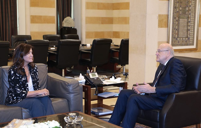 الرئيس ميقاتي يستقبل سفيرة الولايات المتحدة الاميركية دوروثي شيا