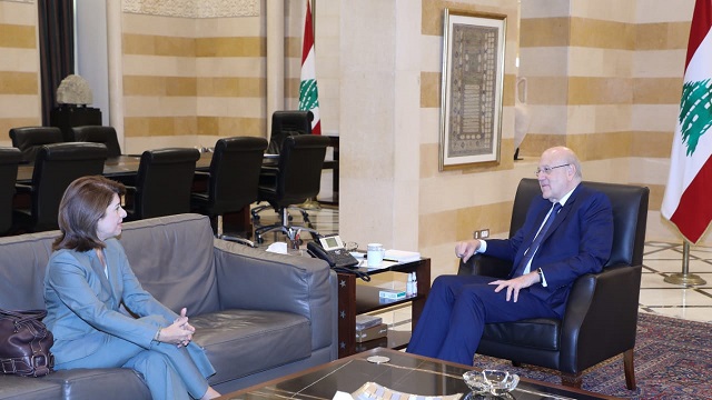 الرئيس ميقاتي يستقبل سفيرة اليونان ايكاتريني فونتولاكي