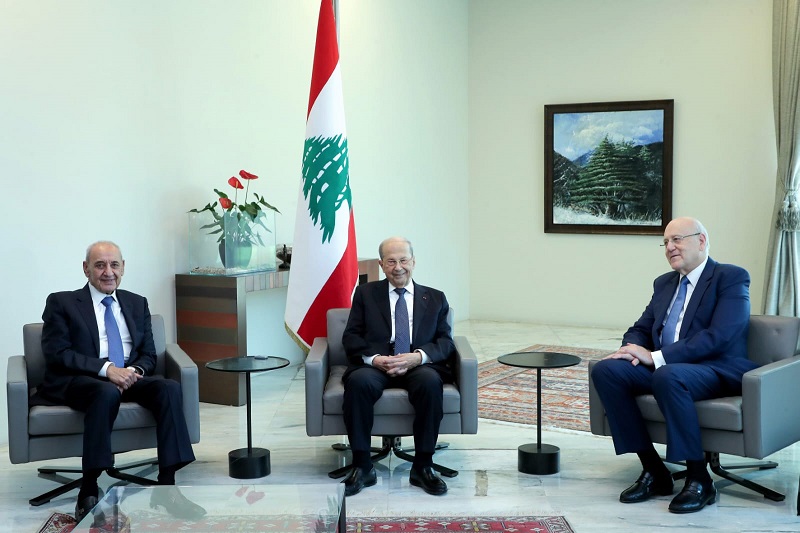 الرئيس ميقاتي يؤكد أن الأمور مُتجهة على الطريق الصحيح بشأن اتفاق ترسيم الحدود البحريّة بين لبنان وإسرائيل