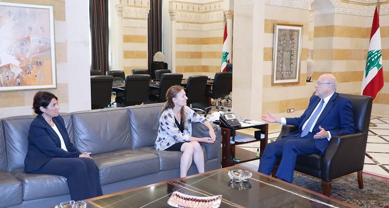 الرئيس ميقاتي يستقبل مديرة دائرة شمال افريقيا والشرق الأوسط في وزارة أوروبا والشؤون الخارجية الفرنسية آن غيغان