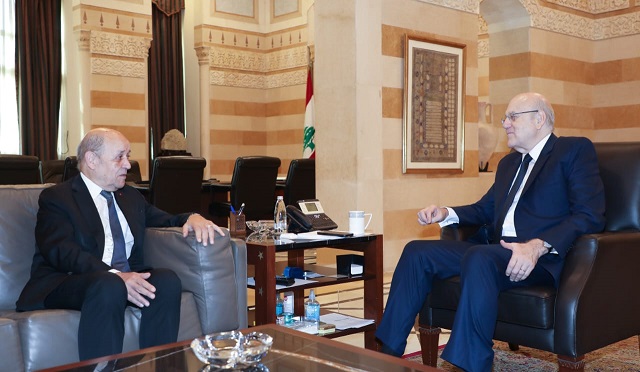 الرئيس ميقاتي يستقبل الموفد الرئاسي الفرنسي جان إيف لودريان