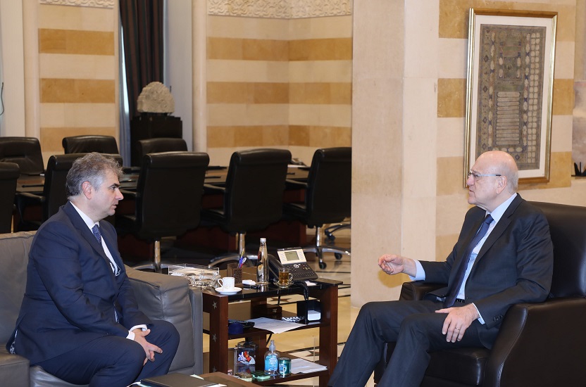 الرئيس ميقاتي يستقبل رئيس بعثة لبنان الدائمة لدى الإتحاد الاوروبي السفير فادي حاج علي