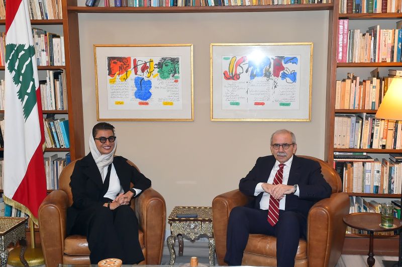 الرئيس سلام يستقبل وزيرة الدولة في وزارة الخارجية والتعاون الدولي في دولة الإمارات العربية المتحدة الدكتورة نورا الكعبي