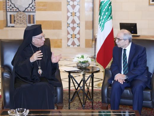 الرئيس سلام يستقبل بطريرك أنطاكية وسائر المشرق والإسكندرية وأورشليم للروم الملكيين الكاثوليك البطريرك يوسف الأول العبسي